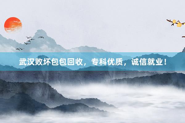 武汉败坏包包回收，专科优质，诚信就业！
