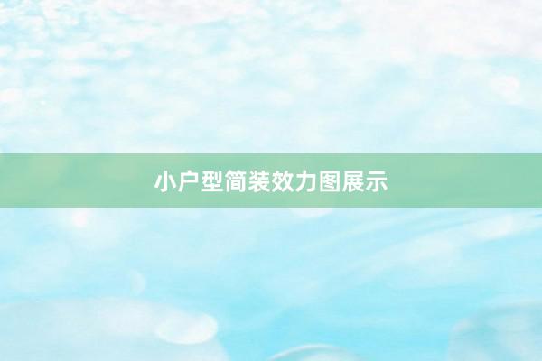 小户型简装效力图展示