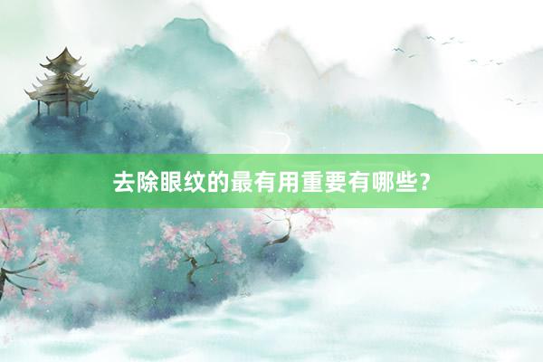 去除眼纹的最有用重要有哪些？